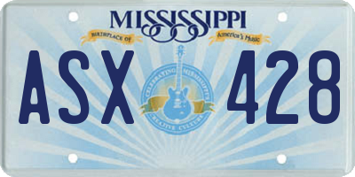 MS license plate ASX428