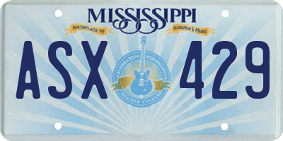 MS license plate ASX429