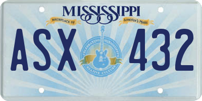 MS license plate ASX432