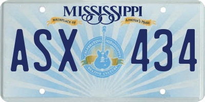 MS license plate ASX434
