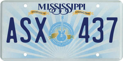 MS license plate ASX437
