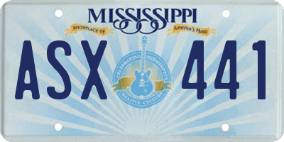 MS license plate ASX441