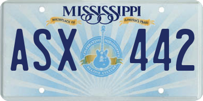 MS license plate ASX442