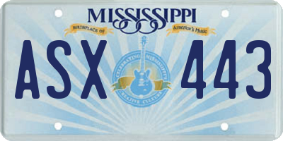 MS license plate ASX443