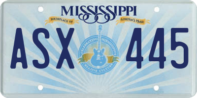 MS license plate ASX445