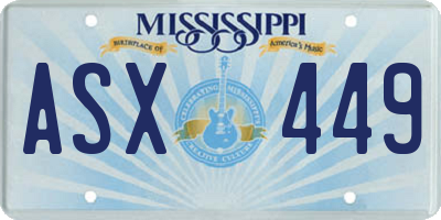 MS license plate ASX449