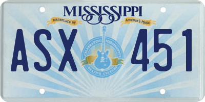 MS license plate ASX451