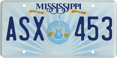 MS license plate ASX453