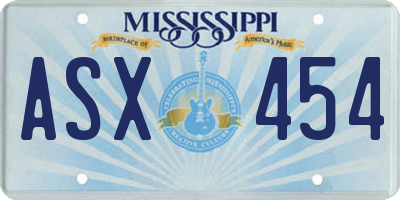 MS license plate ASX454