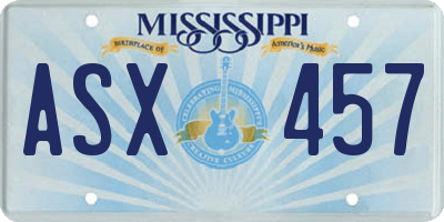 MS license plate ASX457