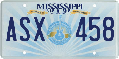 MS license plate ASX458