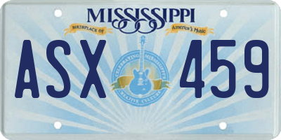 MS license plate ASX459