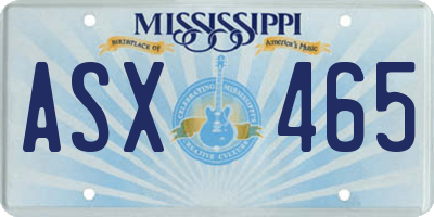 MS license plate ASX465