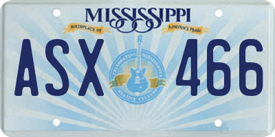 MS license plate ASX466