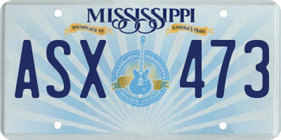 MS license plate ASX473
