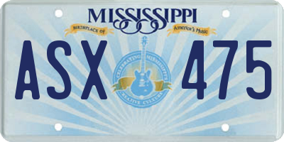 MS license plate ASX475