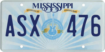 MS license plate ASX476