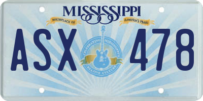 MS license plate ASX478
