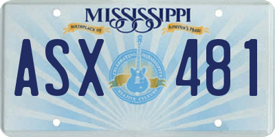 MS license plate ASX481
