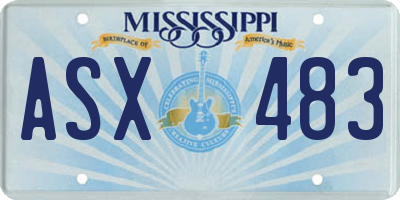 MS license plate ASX483