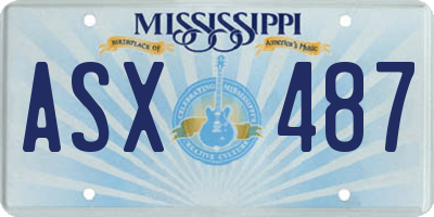 MS license plate ASX487