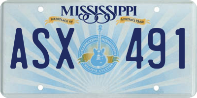 MS license plate ASX491