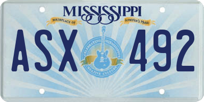 MS license plate ASX492