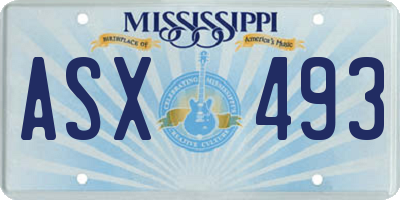 MS license plate ASX493