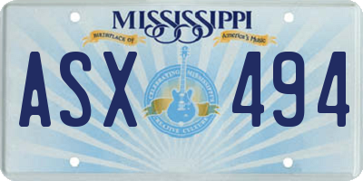 MS license plate ASX494