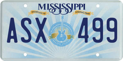 MS license plate ASX499