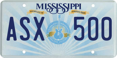 MS license plate ASX500