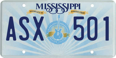 MS license plate ASX501