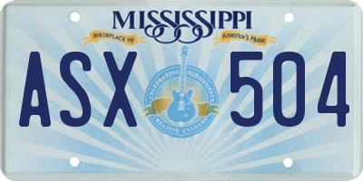 MS license plate ASX504