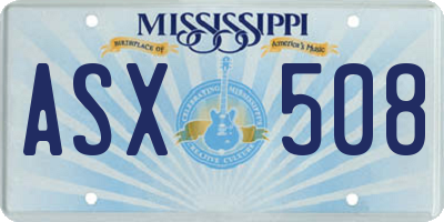 MS license plate ASX508