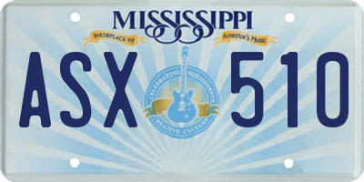 MS license plate ASX510