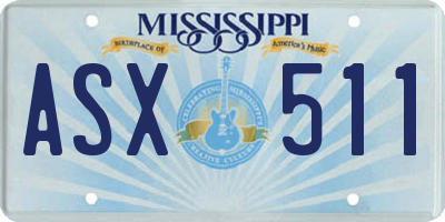 MS license plate ASX511