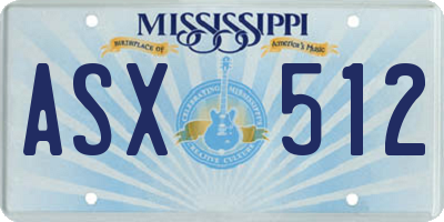 MS license plate ASX512
