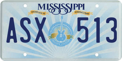 MS license plate ASX513