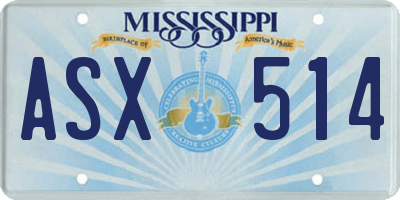 MS license plate ASX514
