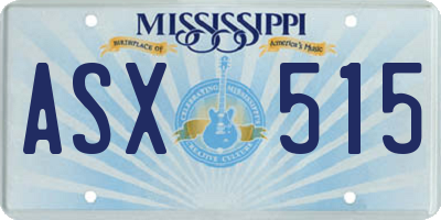 MS license plate ASX515