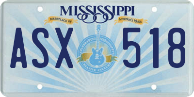 MS license plate ASX518