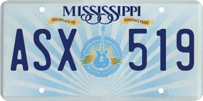 MS license plate ASX519