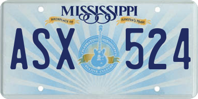 MS license plate ASX524
