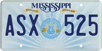 MS license plate ASX525