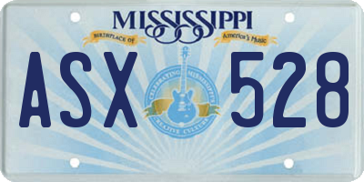 MS license plate ASX528