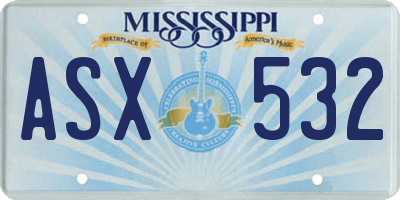 MS license plate ASX532