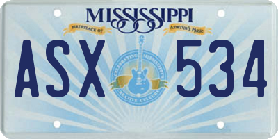 MS license plate ASX534