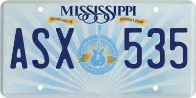 MS license plate ASX535