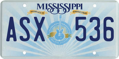 MS license plate ASX536