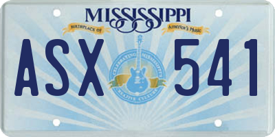 MS license plate ASX541